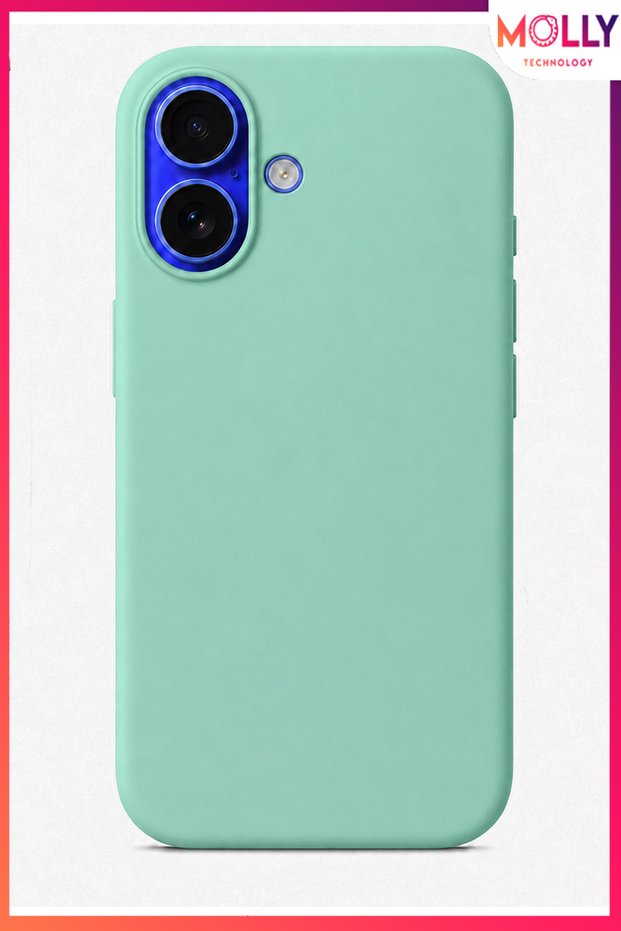 Mint Green Liquid Velvet Matte Silicone Case for iPhone 17