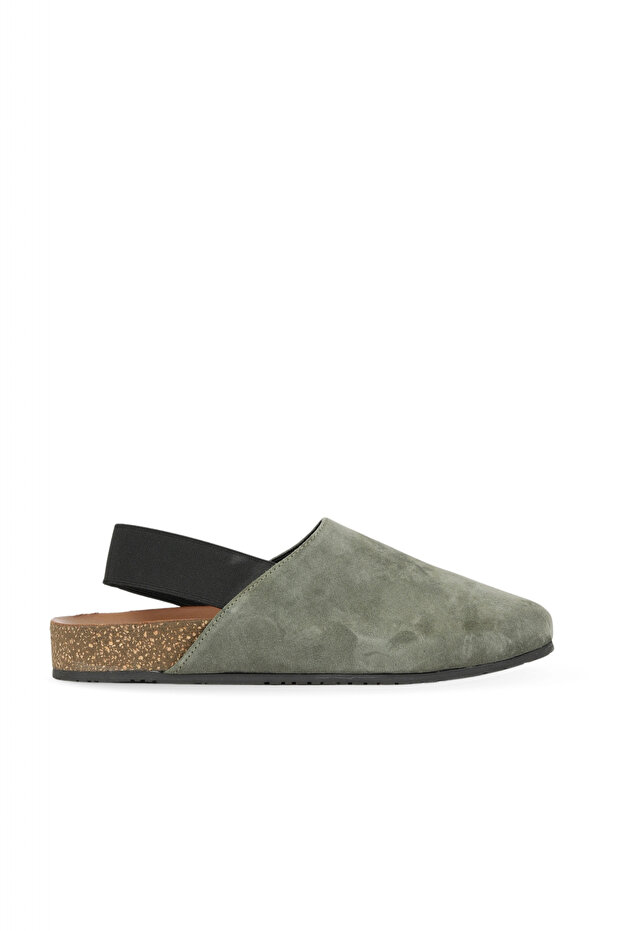 Khaki Suede Women's Flat Sandals