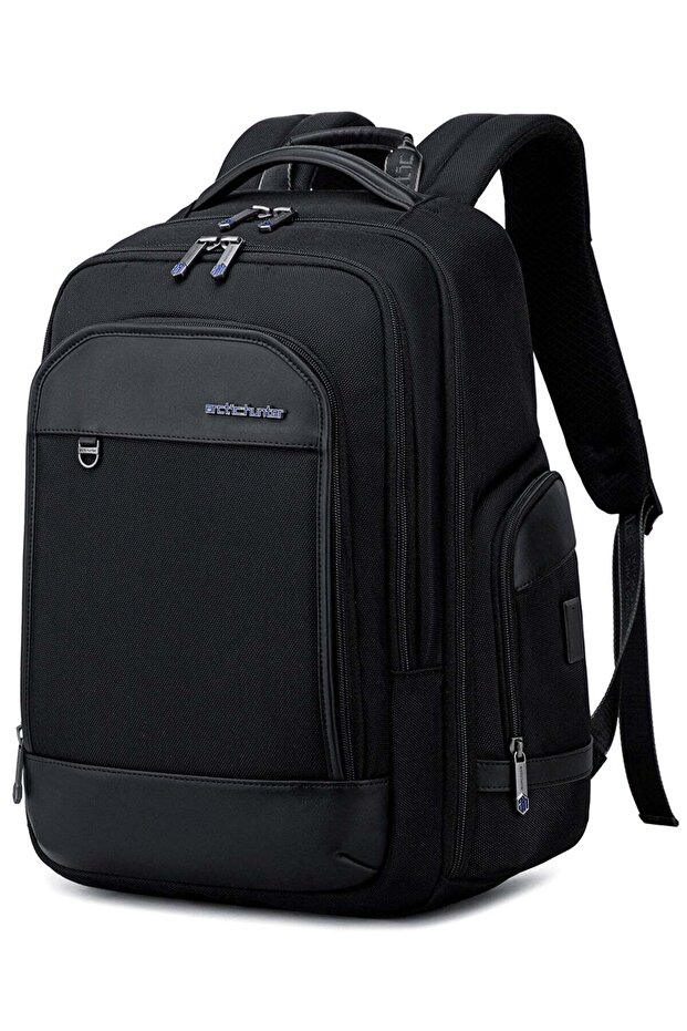 Unisex Laptop Backpack Water Resistant Daypack with USB/C – type Port for Business Casual Travel College for Men Women, B00683, Black