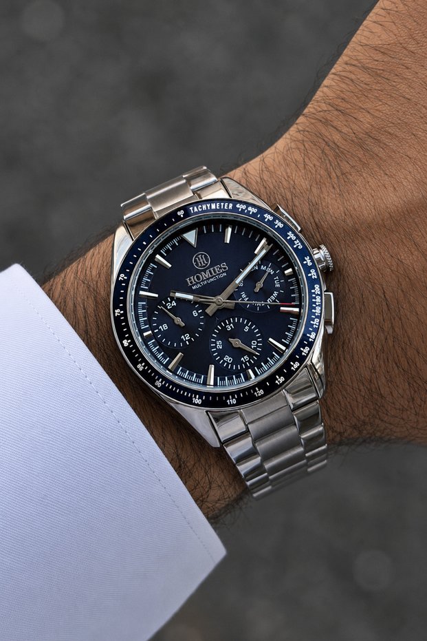 Men's Watch - Silver Color - Steel Band - Water Resistant - All Functions Active - Gift Special Boxed.Hm27779S01-2