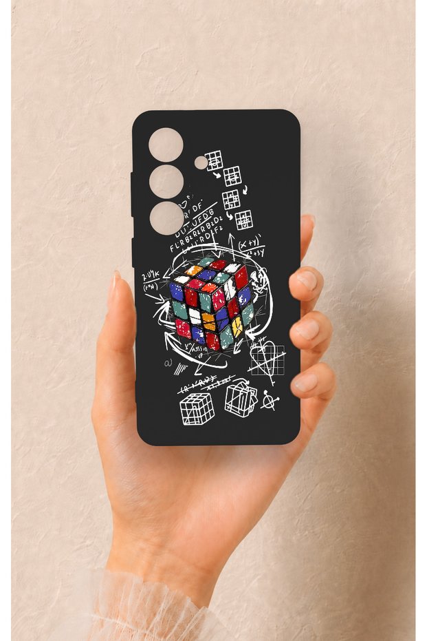 Samsung S26 Compatible Rubik's Cube Patterned Silicone Case
