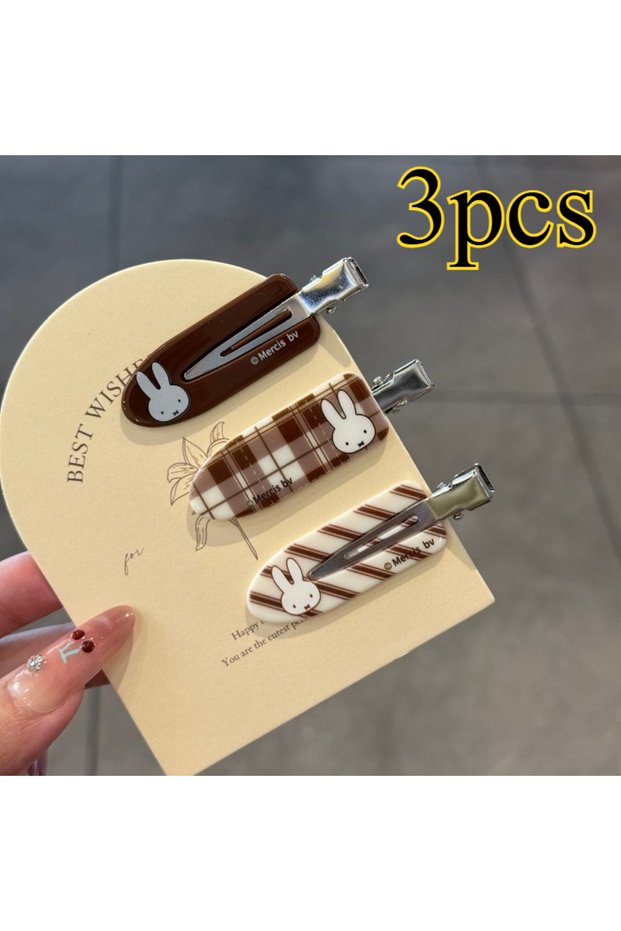 Miffy Miffy cartoon hairpin high color value cute girl heart creative sweet fresh simple curry color