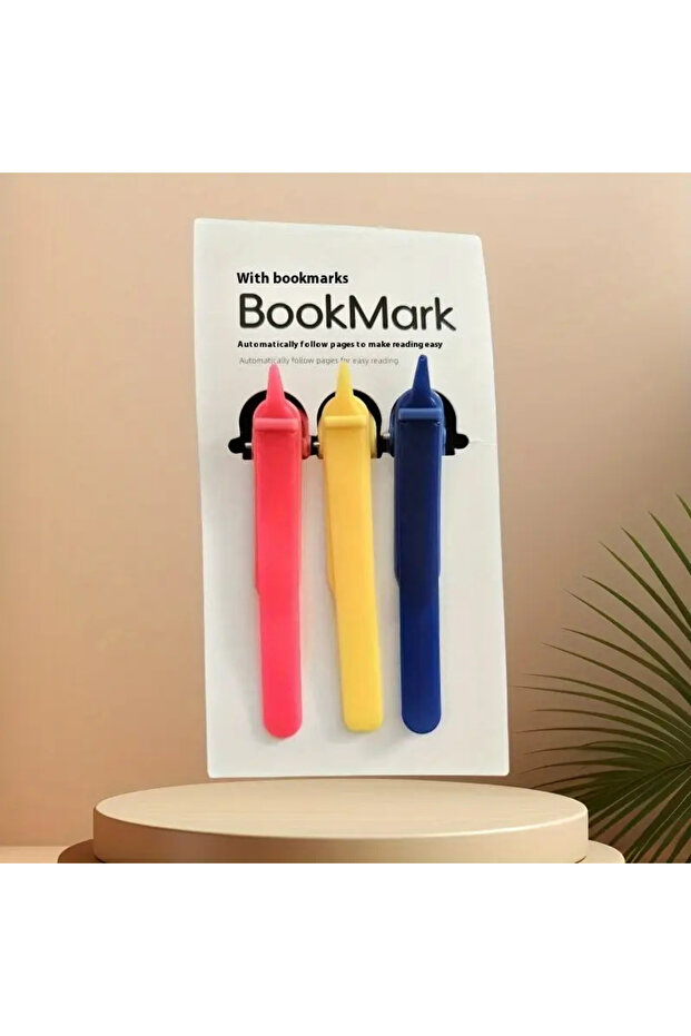 3pcs 3/6Pcs 3 Colors Silicone Bookmark, Automatic Page Turning, Simple Wind Pictographic Pen Holder,