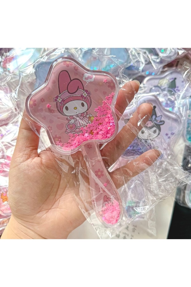 pink Sanrio Quicksand Star Air Cushion Hair Brush Cute My Melody Kuromi Cinnamoroll Massage Comb Ant
