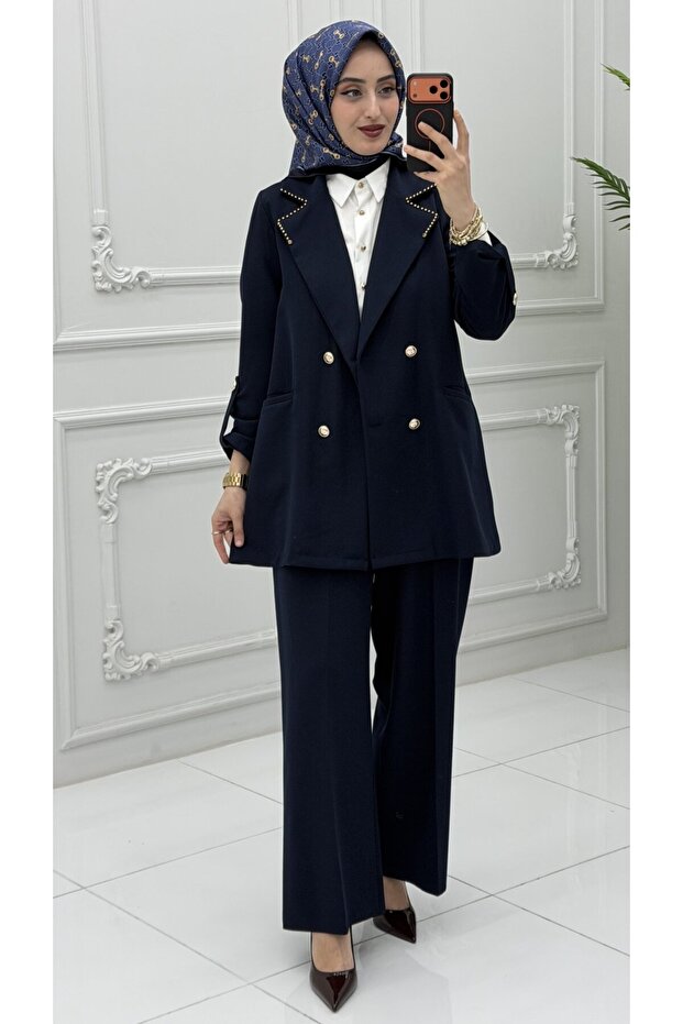 Diana Jacket Set Navy Blue