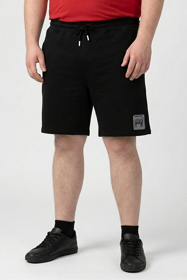 The Form Men Embroidered Basic Shorts, Black