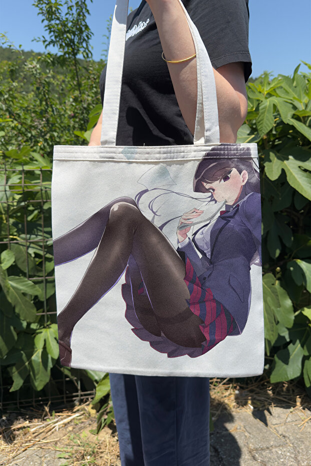 Komi Can'T Communicate V5 Summer Winter Double-Sided Canvas Print Tote Bag Anime Bag