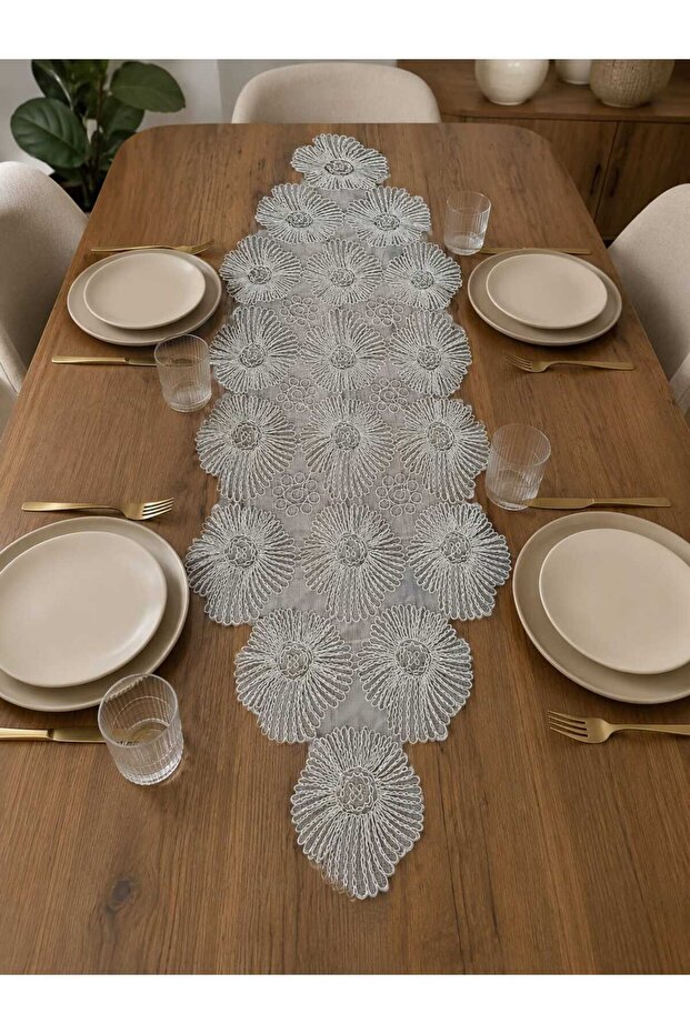 Dilek Mink Lace Runner/Table-Console Cover