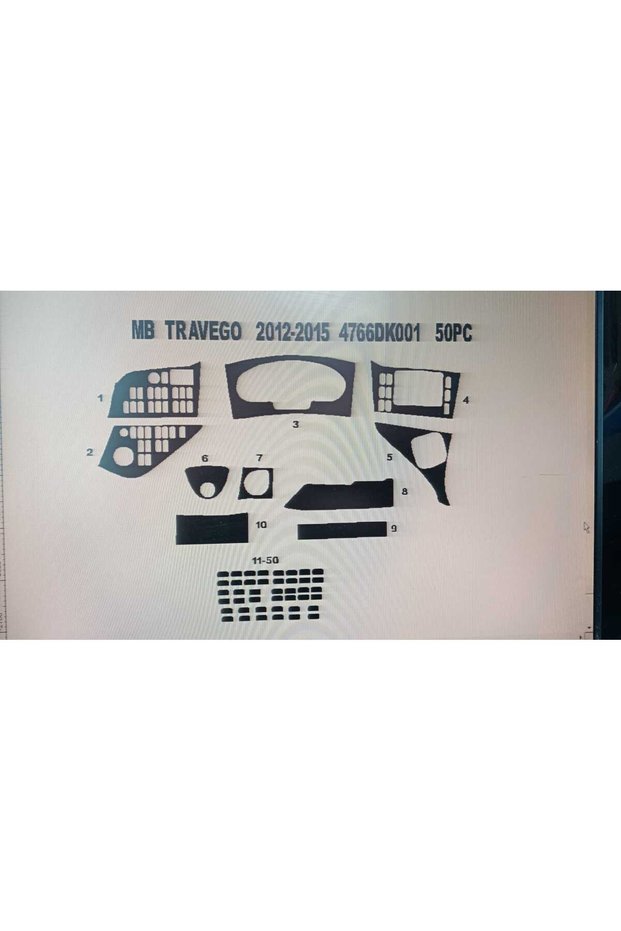 Mercedes Travego 2012/2016 50 Piece Dashboard Covering (Color White)