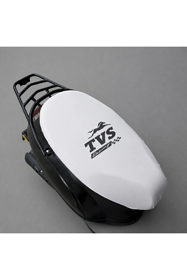 Tvs white combed motorcycle seat cover 1st quality lycra combed washable