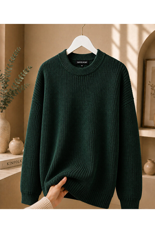 Women's Premium Oversize Crew Neck Soft Knit Sweater