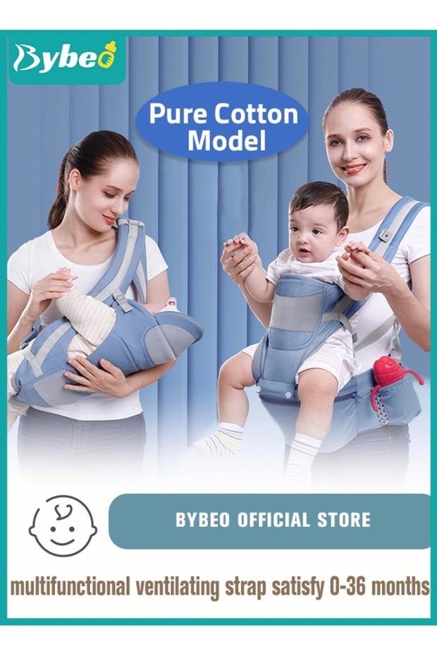 Ergonomic Infant Carriers with Hip Seat Waist Stool and Storage Box for Breastfeeding, Newborn to Toddler 1-48 Months Front and Back Baby Holder Carrier for Men Dad Mom