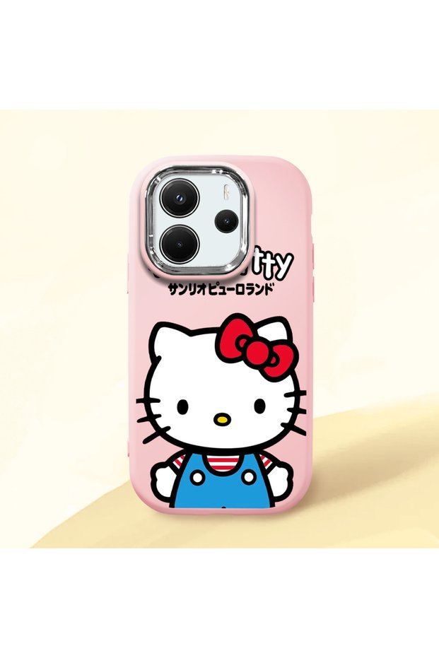 Redmi Note 14 4g Compatible Case Camera Protector Pink Silicone Couple Phone Case Kitty Pattern