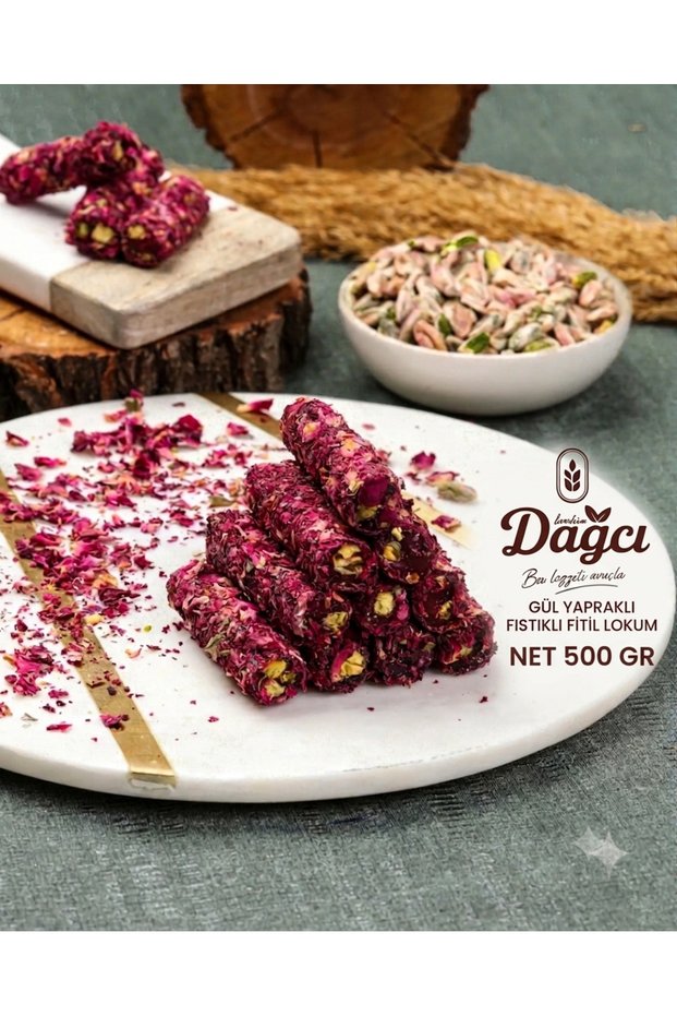 Rose Petal and Pistachio Spun Locoum (500 Gr)