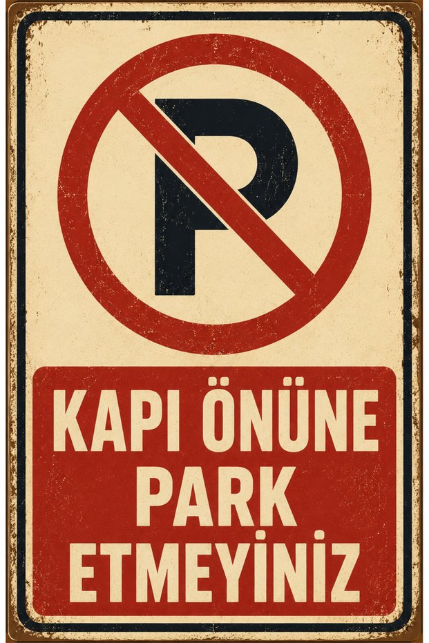 Retro Do Not Park in Front of the Door Metal Warning Sign Decorative Warning Sign 20X30 cm
