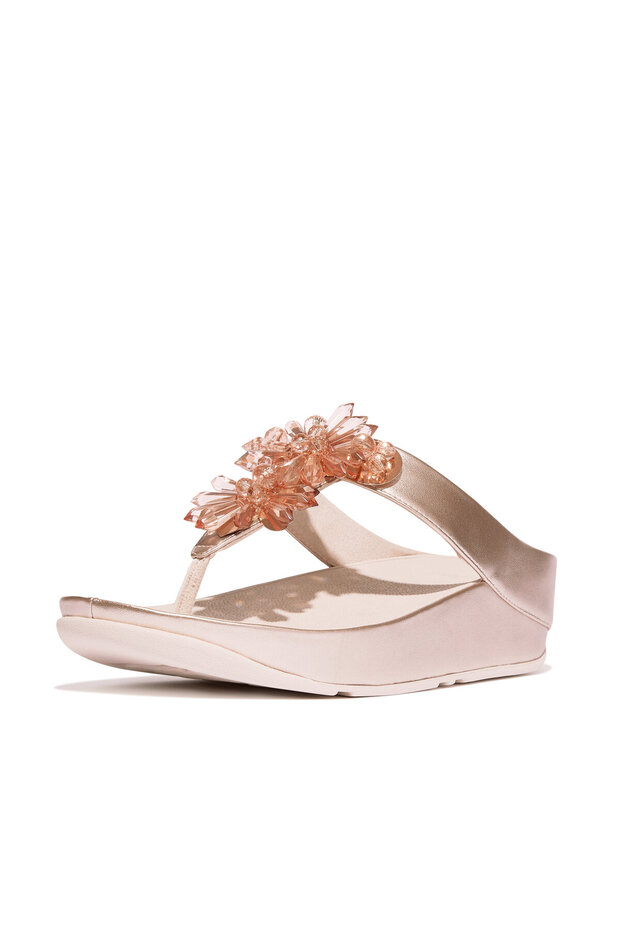 Women's Rumba Starburst-Bead Metallic Toe-Post Sandals