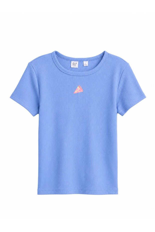Gap Girls' Daisy Print Ribbed Short Sleeve T-Shirt 4-16 Years Purple