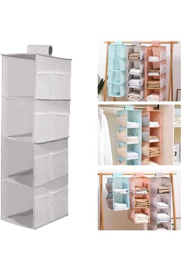 1 hanging wardrobe storage rack, sturdy and durable, gray.