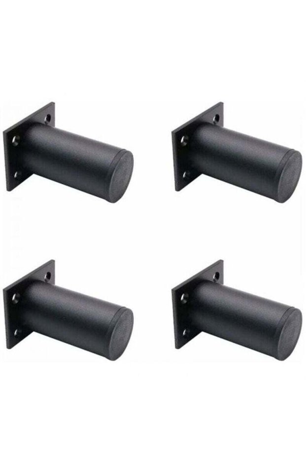 Four adjustable furniture legs, matte black, made of aluminum alloy, 38x80 mm, suitable for supporting TV cabinets, coffee tables, cabinets, sofas...