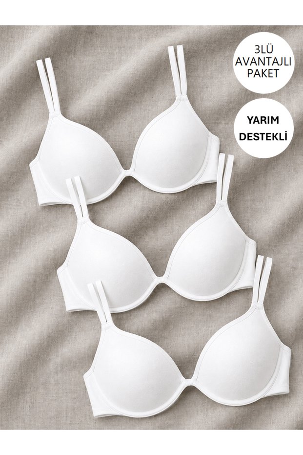 901040 Stylish Bra with Side Support and Push-Up Feature, Triple Advantageous Package