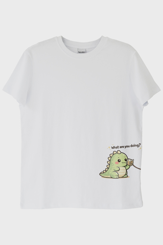 Cute Dinosaur White T-Shirt
