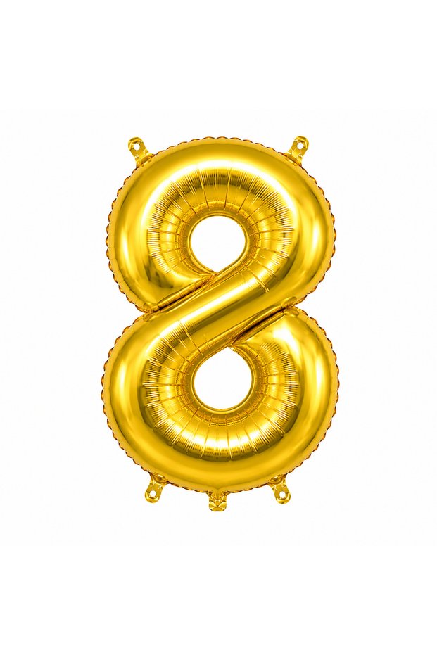 Can Süs Gold Foil Balloon Number-8