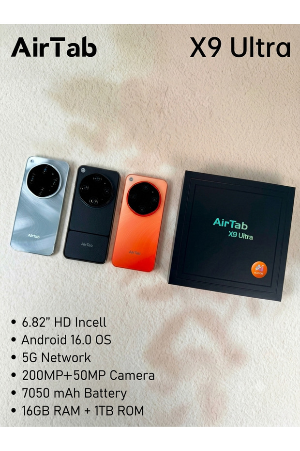 AIRTAP X9-ULTRA MOBILE ذاكرة وصول عشوائي 16 جيجابايت - ذاكرة تخزين 1 تيرابايت (فضي)