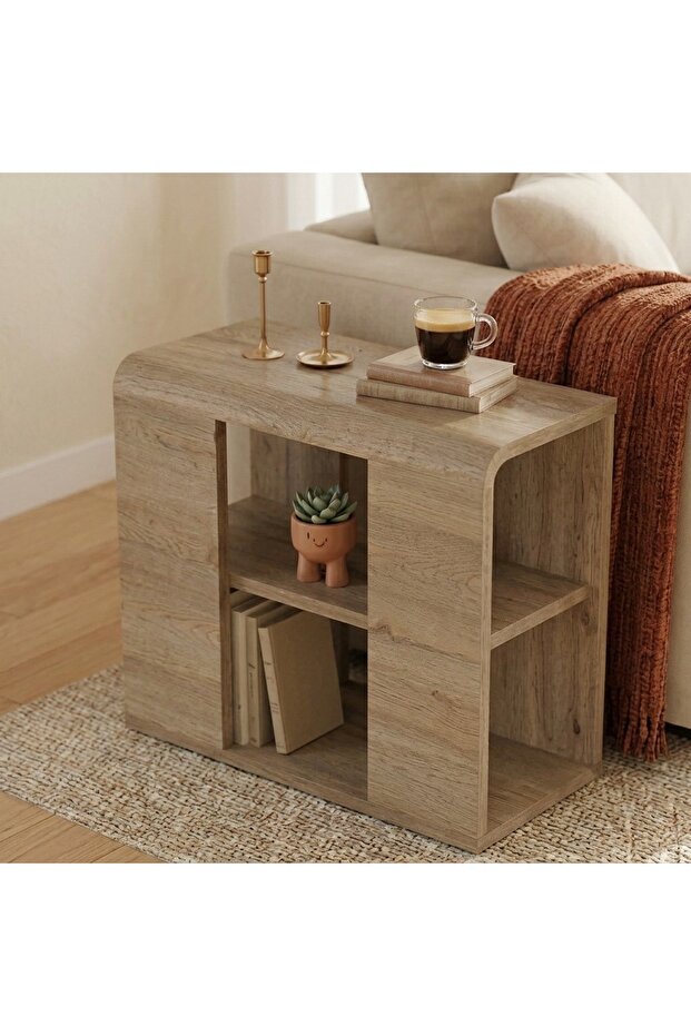 Modern Colia Side Table - 25x50x58 CM - Natural Oak - M.T.29776.2-4