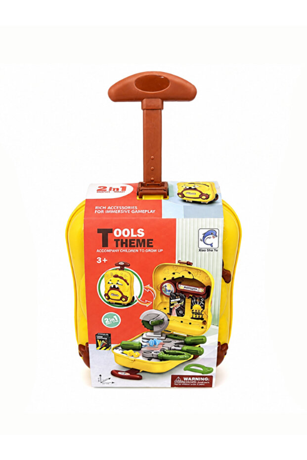 2-in-1 Kids Tool Kit Rolling Suitcase – Educational Repair Playset with Pull Handle