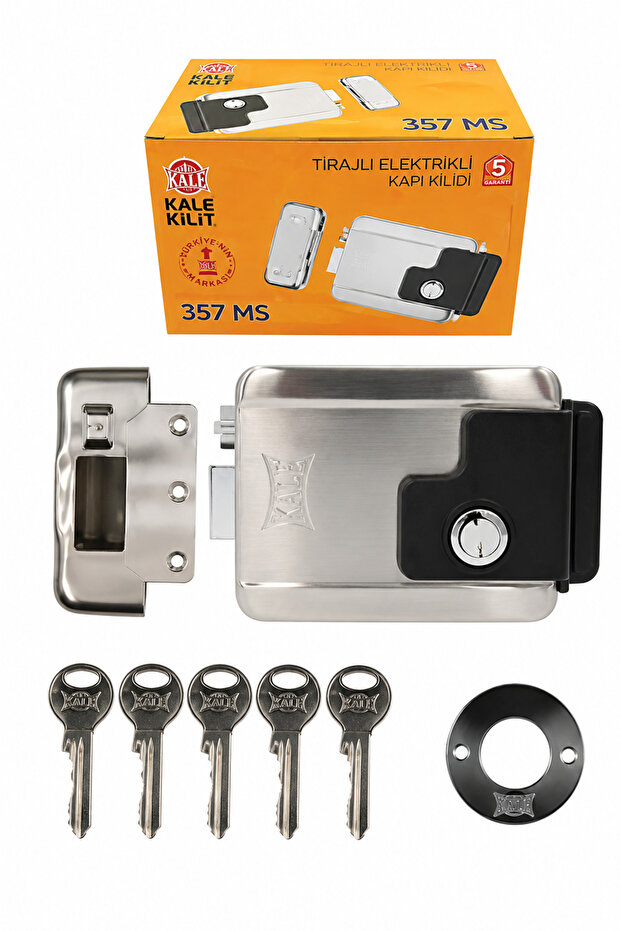 357 Ms Electric Apartment Door Lock with Cylinder 70 mm Cylinder Stainless Steel Original