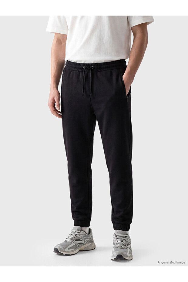 Vizyon New Season Black Regular Fit Men's Jogger Sweatpants