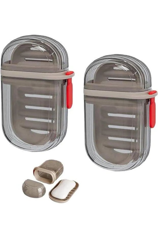 Travel soap dish, storage box for business trips and travel, two pieces.