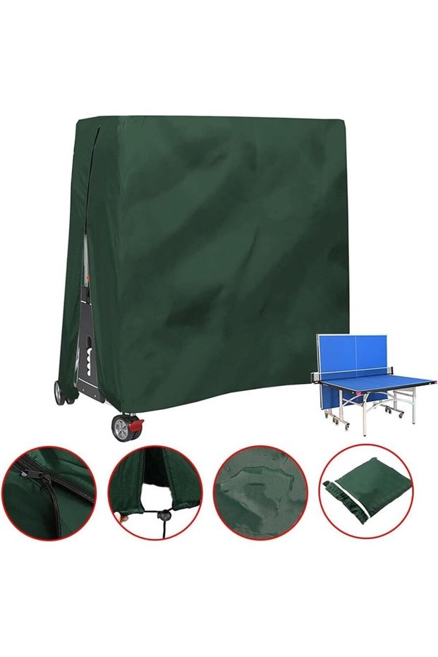 Waterproof Oxford cloth ping pong table cover, 185 x 165 x 70 cm, green outdoor ping pong table cover.