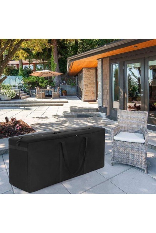 173x76x51cm Garden Cushion Storage Bag, Waterproof UV-Protection 210D Oxford Fabric Heavy Duty Zippered Case for Outdoor Chair Pads