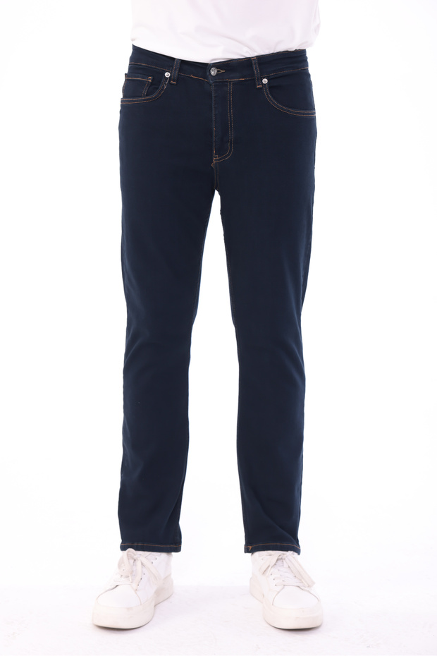 Men's Kk Navy Blue Regular Fit Jeans Denim Trousers Stretchable Fabric Daily Comfortable Cut Denim Pants