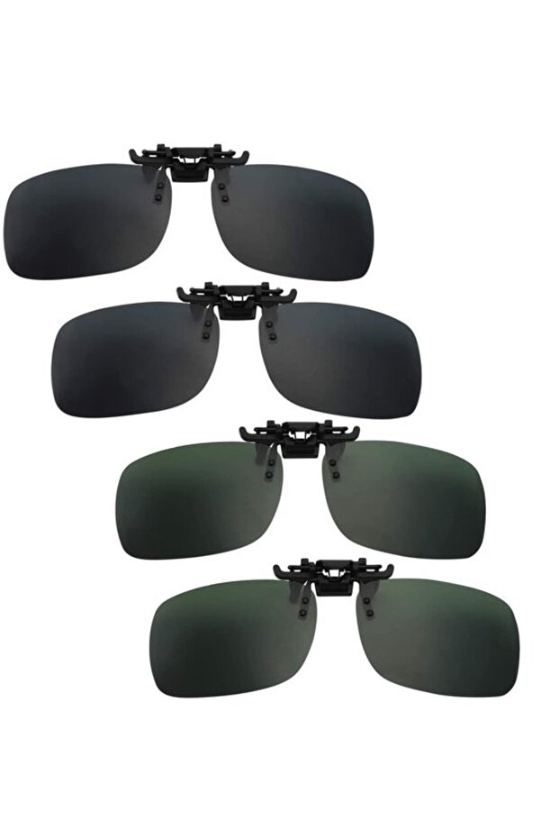 Pack of 4 Clip-on Sunglasses - Polarized and UV Protection