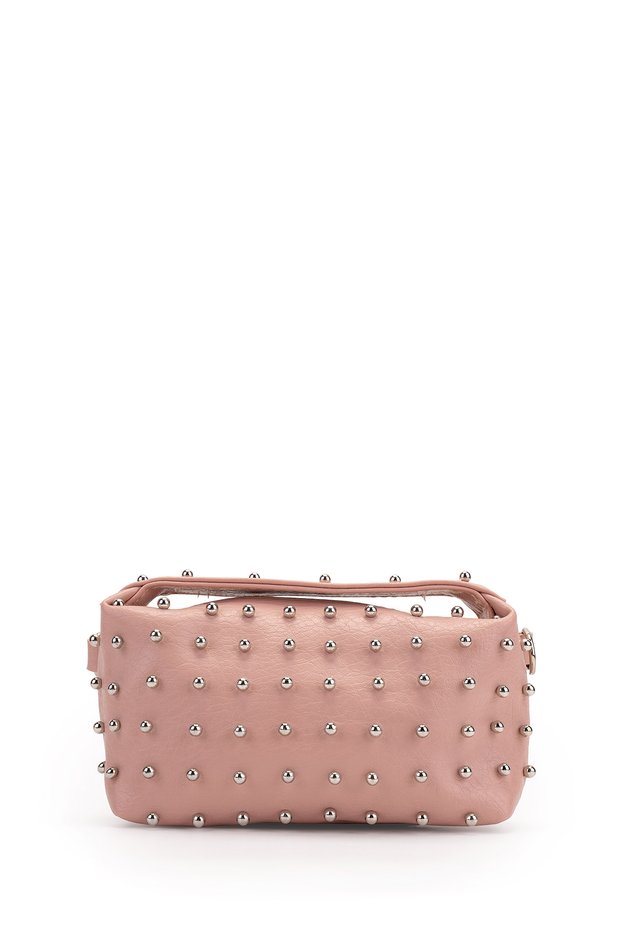 Trok Detailed Chain Strap Women's Crossbody Bag Romeo Powder