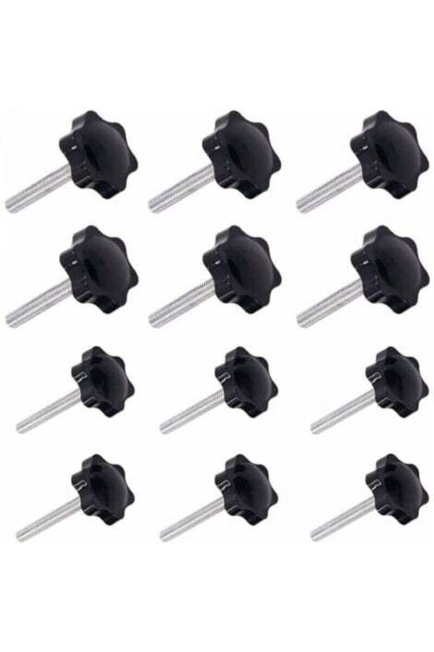 12 pieces of M6 (32) × 40mm and M8 (38) × 40mm external thread clamping handle knob screw handle star knob