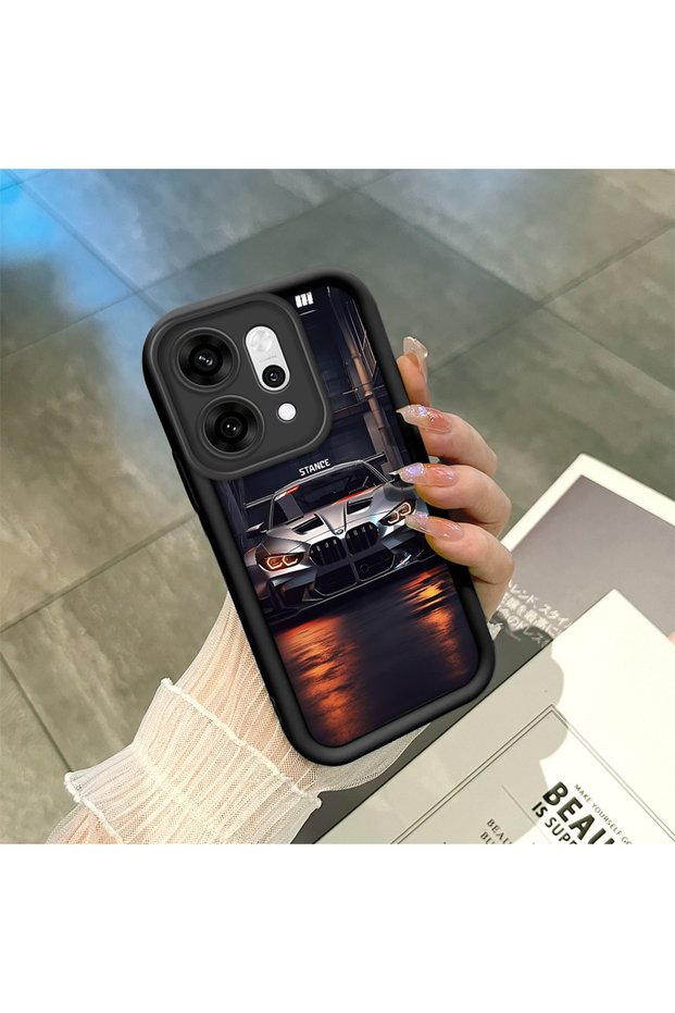 Oppo Reno14 Pro Compatible Fast Car Aesthetic Silicone Cover, Modern Style, Stylish for Everyday Use