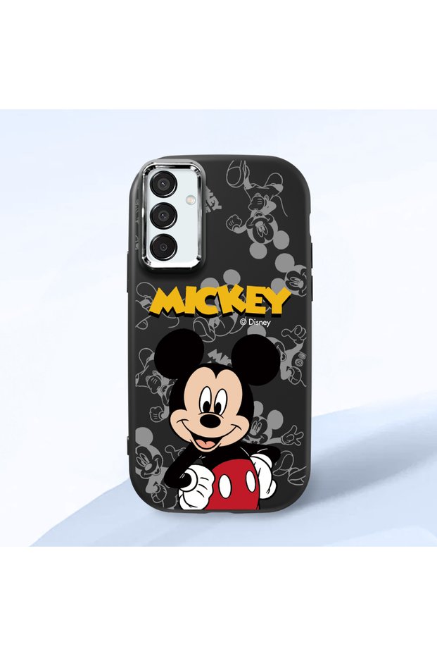 Samsung Galaxy M15 Compatible Case Camera Protector Black Silicone Couple Phone Case Character Patterned