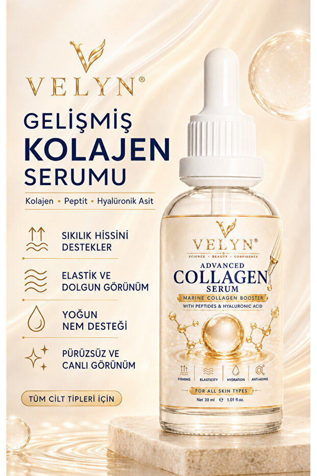 Collagen Serum 30 ml – Intensive Moisture and Firmness Supporting Care Serum Containing Peptides and Hyaluronic Acid