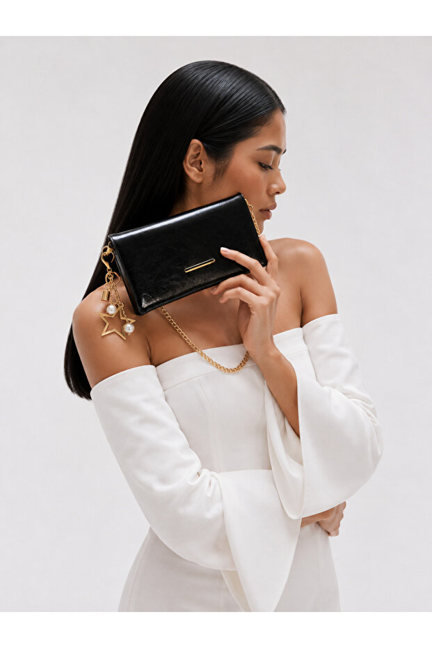 Canggu Model Clutch Bag, Portfolio Bag, Handbag Black