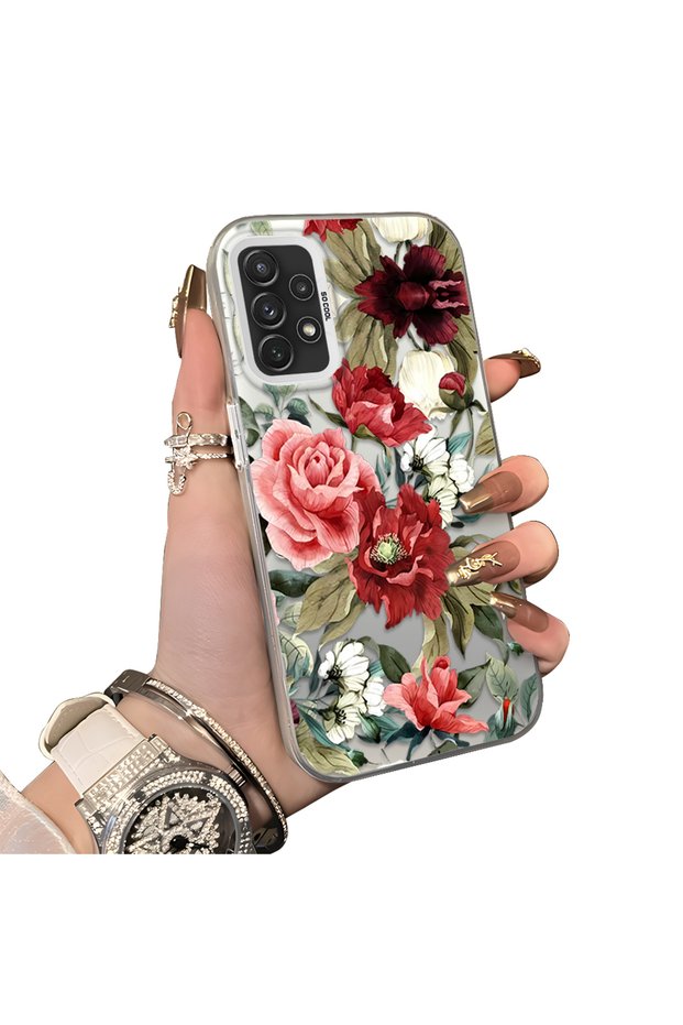 Samsung Galaxy A72 Compatible Hard Acrylic Back Silicone Edge Lens Protection Case