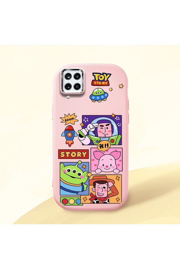 Pink Silicone Case with Shock-Absorbing Camera Protection Compatible with Samsung Galaxy A12/M12
