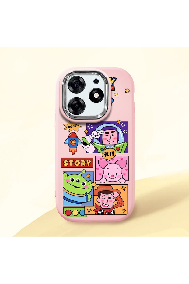Pink Silicone Case Compatible with Tecno Spark 10 Pro (Ki7) with Shock-Absorbing Camera Protections