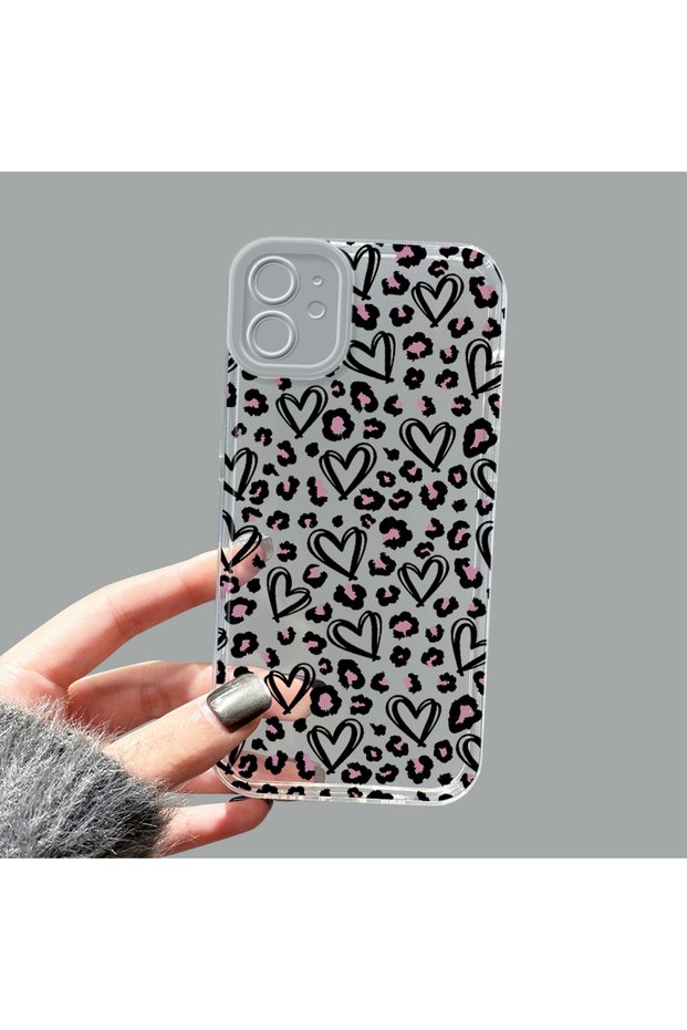 iPhone 11 Compatible Camera Protected Anti-Shock Aesthetic Print Patterned Transparent Silicone Case