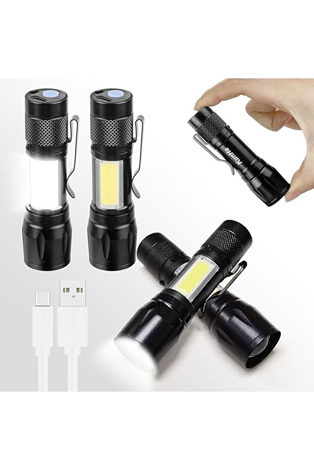 Rechargeable Flashlights USB-C mini Small LED Lantern Flashlights Bright Clip-On Light EDC Fla