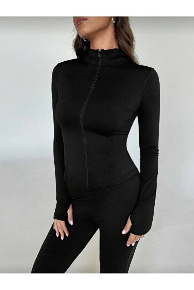 2-Piece Sports Tracksuit Set Bottom and Top Flexible Lycra Slim Fit