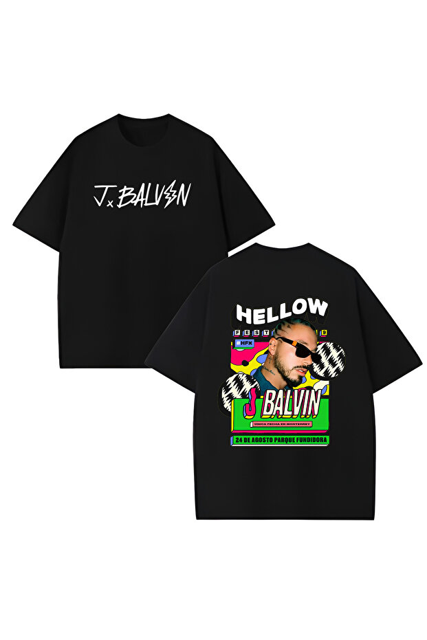 J Balwin Printed Unisex Oversize Cut 100% Cotton Crew Neck T-Shirt