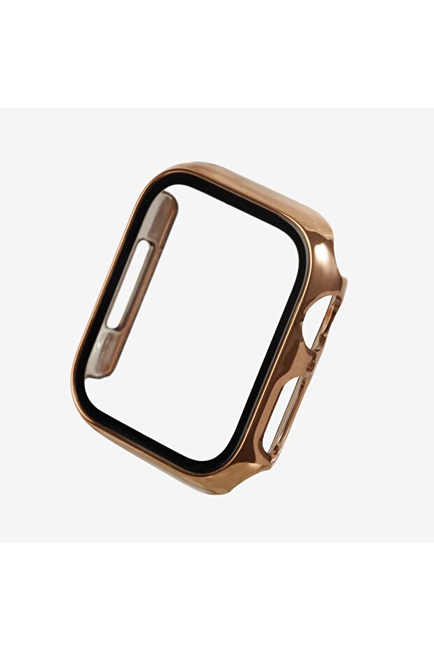 Shiny Chrome Look Apple Watch Series 10/11 46mm Case and Screen Protector – Rose Gold